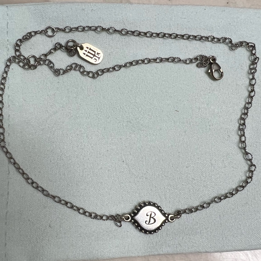 James Avery “B” Memoir Initial Pendant Adjustable Necklace